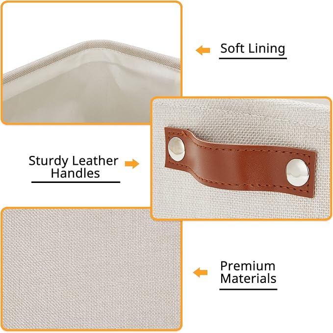 DULLEMELO Small Storage Basket for Shelves, Small Fabric Collapsible - Image 8