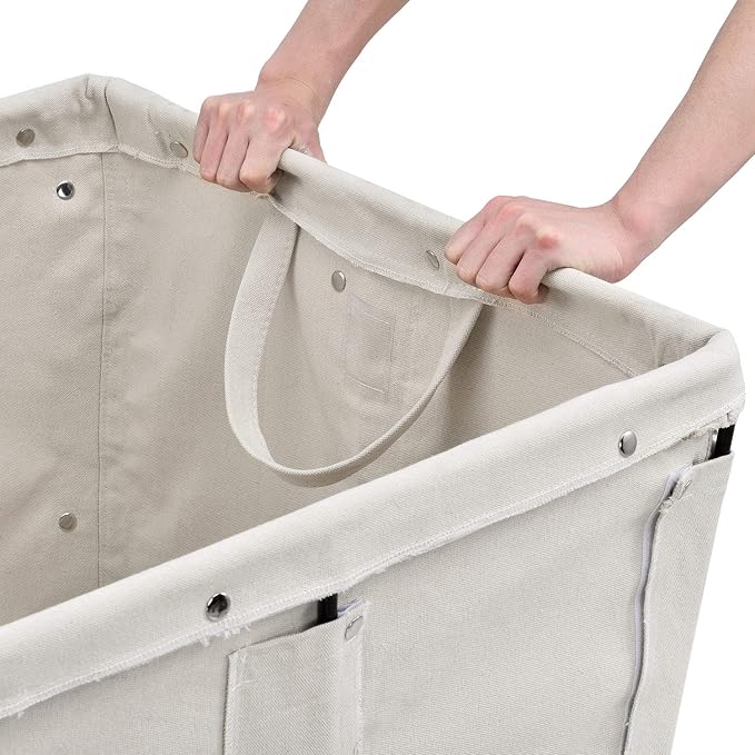 Global Industrial 12 Bushel, Canvas Basket Bulk Truck, Unassembled, Rolling - Image 3