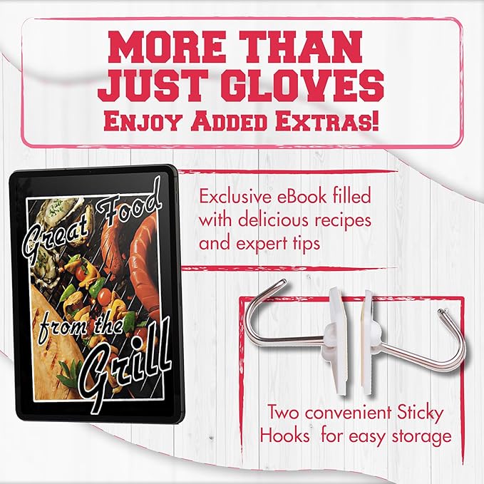 KITCHEN PERFECTION XL Silicone Smoker Oven Gloves - Image 6