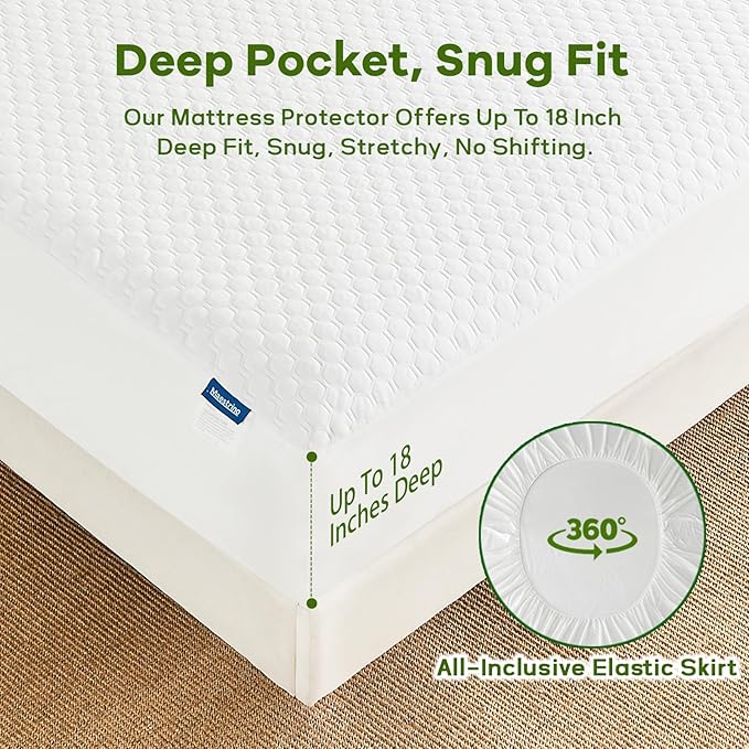 Luxury Queen Size Tencel Waterproof Mattress Protector Deep Pocket - Image 6