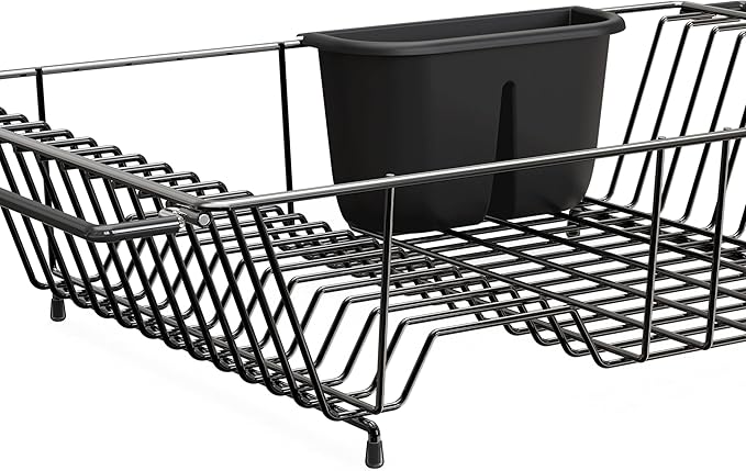 SIMPLE HOUSEWARE Large Over Sink Counter Top Stainless Steel Dish Drainer - Image 9