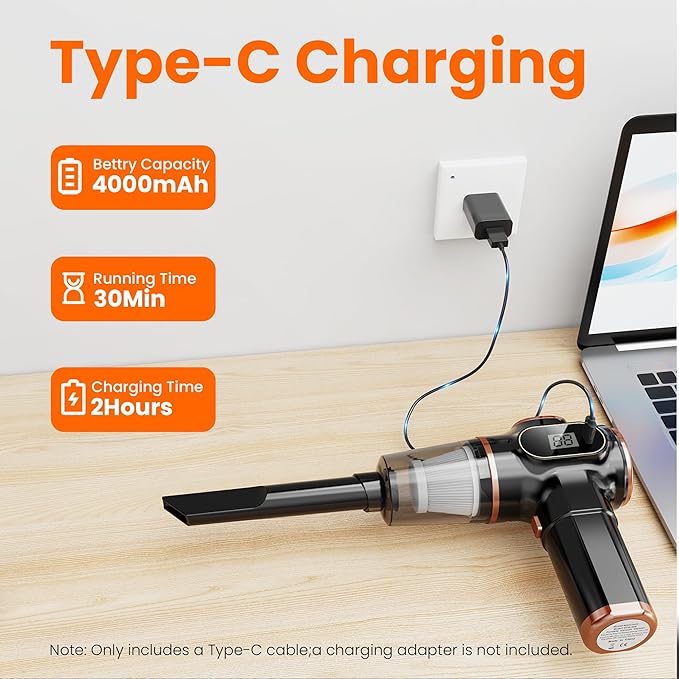 Portable Car Vacuum Cordless Mini Handheld Vacuums Cleaner High Power - Image 6