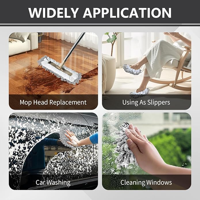 Mop Slippers Socks Floor Cleaning, Microfiber Shoe Covers dust Washable Reusable - Image 3