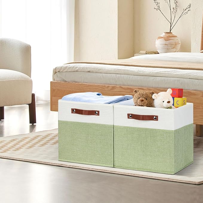 DULLEMELO Fabric Storage Cubes, 12x12 Storage Cube Bins - Image 8