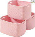 Storage Baskets for Organizing Shelves, Woven Cotton Rope Baskets for Storage by ICERZCZ