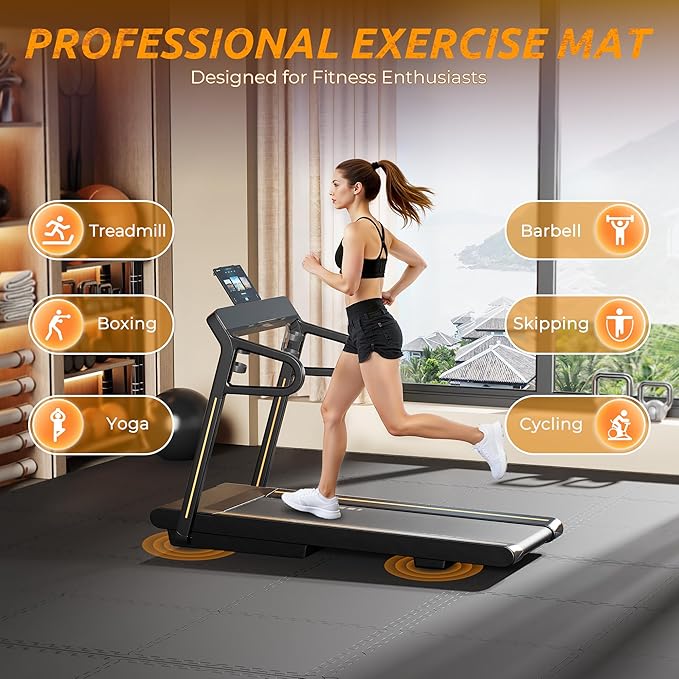 PRAISUN 0.6" Thicker Gym Mat, 24 Tiles 96 Sq Ft Workout Mats, Interlocking Foam - Image 2