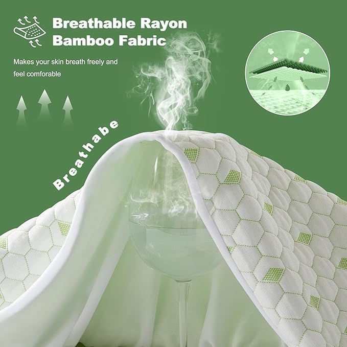 Waterproof Mattress Protector, Queen Size Mattress Pad Fitted 6"-18" Deep Pocket - Image 4