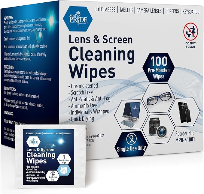 MED PRIDE Lens and Screen Cleaning Wipes by MEDPRIDE