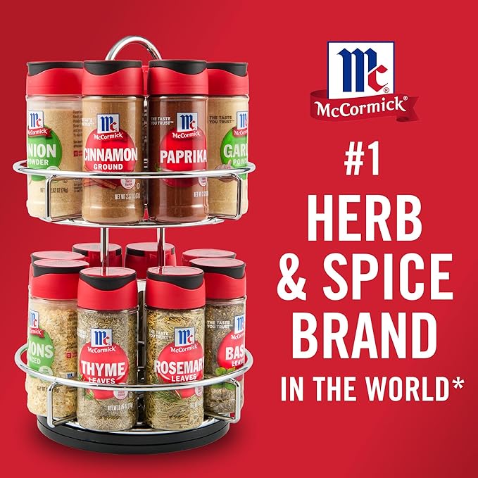 McCormick Spice Rack, Two Tier Chrome, Featuring 16 Herbs & Spices - Image 18