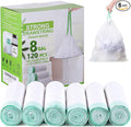 8 Gallon Trash Bag 120 Count, Unscented Strong Drawstring Garbage Bag Fit 30 by Hawnn