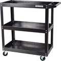Utility Service Cart, 3 Shelf 200LBS Heavy Duty Steel Rolling Utility Cart by ToolDorm