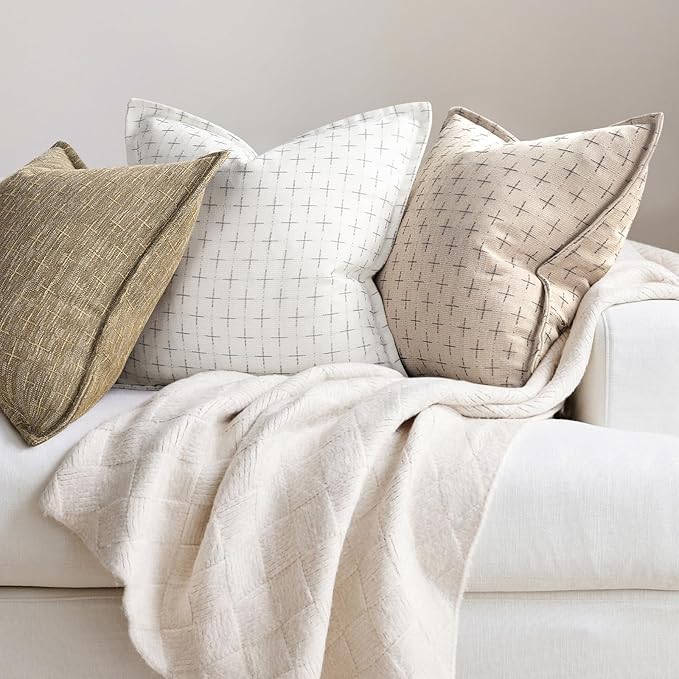 ZWJD Pillow Covers 20x20 Set of 2 Soft Polyester Textured Pillow Covers - Image 4