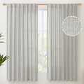 YoungsTex Light Grey Linen Curtains 63 Inch Length 2 Panels by YoungsTex
