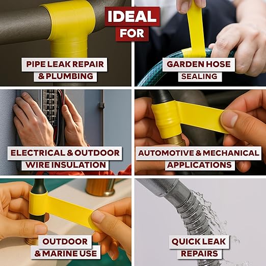 XFasten Self Fusing Silicone Tape Waterproof – 1" x 36 Feet Yellow, Self - Image 4