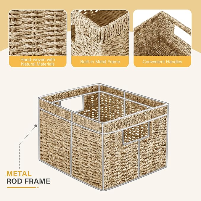 Seagrass Wicker Basket, Decorative Woven Baskets - Image 5