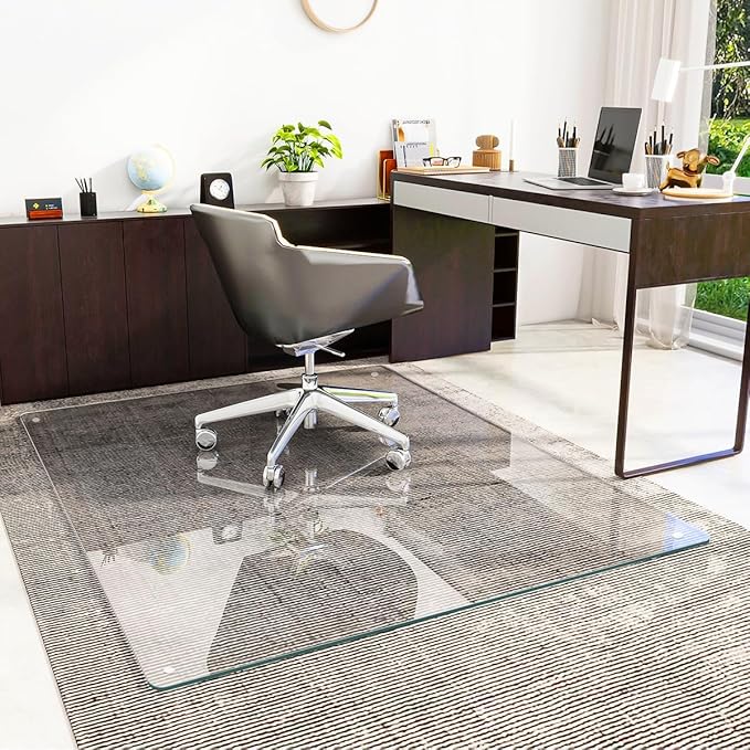 46" x 55" Glass Chair Mat, Heavy Duty Hard Floor Mat - Image 2