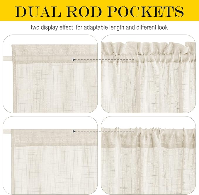 NICETOWN Sidelight Door Curtains 72 Inches Long - Image 4