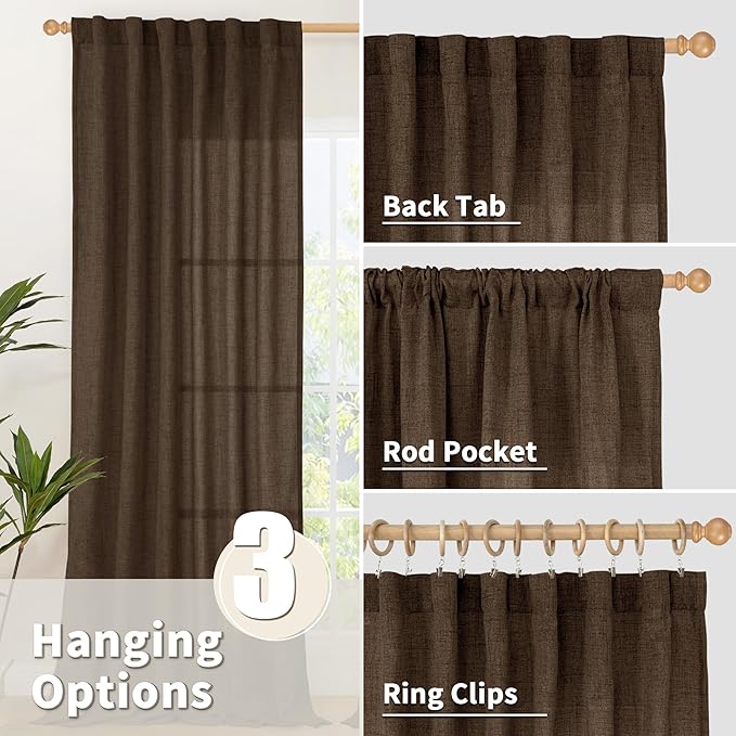 YoungsTex Linen Curtains 90 Inch Length - Image 6