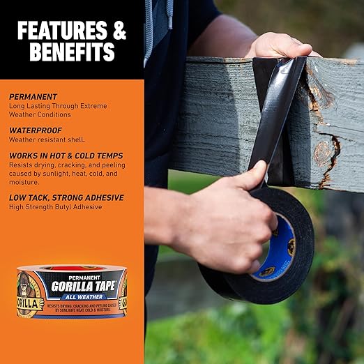 Gorilla All Weather Duct Tape, 1.88" x 25 yd | UV Resistant | Waterproof | - Image 4