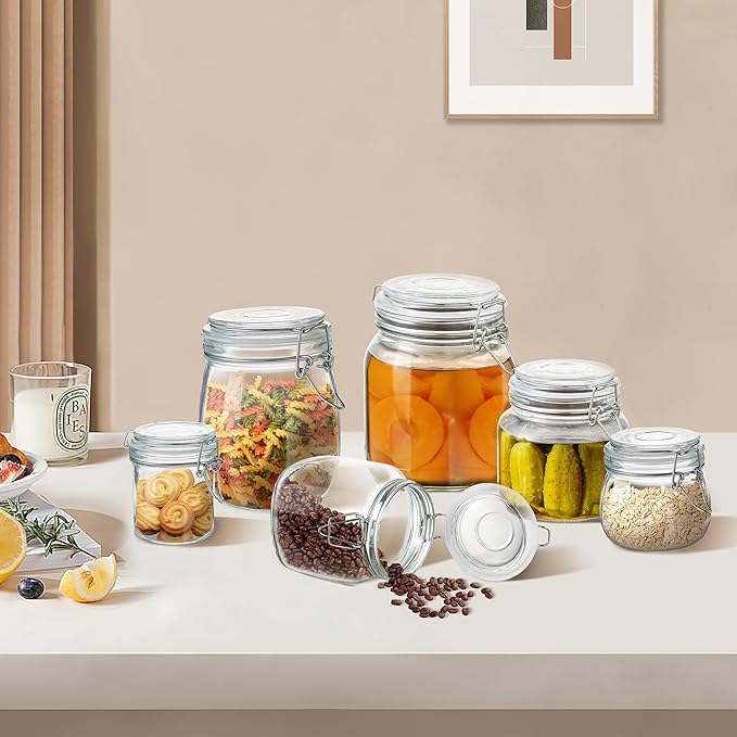 Glass Food Storage Jars with Airtight Lids 13 oz Square 4 Pack Kitchen Storage - Image 6