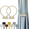Hion Magnetic Curtain Tiebacks Beige 2pcs, Curtain Tiebacks Buckles Holdbacks by Hion