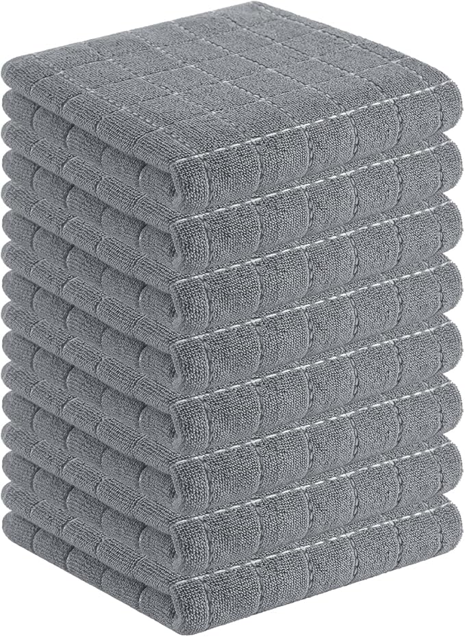 Homaxy 100% Cotton Terry Kitchen Towels, Checkered Designed, Soft and Super by Homaxy