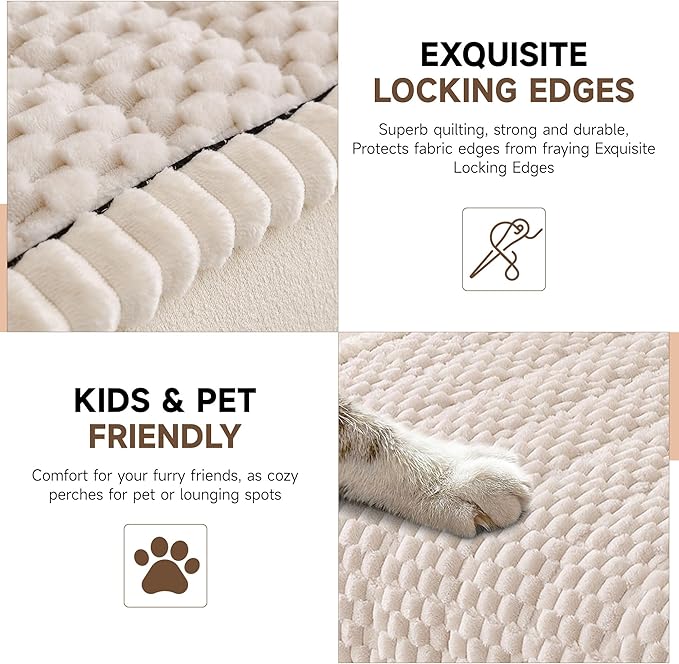 OTOB Couch Cover for Dogs Washable, Non Slip Plush Fuzzy Sofa Covers for 3 - Image 4