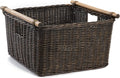 The Basket Lady Deep Pole Handle Wicker Storage Basket, 11.5 in L x 11.5 in W x by TheBasketLady