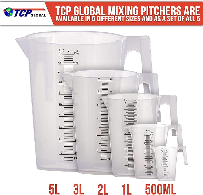 TCP Global 1/2 Liter Plastic Graduated Measuring and Mixing Pitcher - Image 6