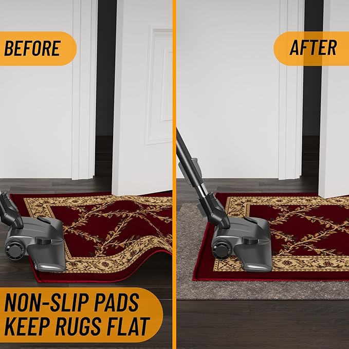 Ottomanson 3' x 9' Non-Slip Rug Pad Gripper 1/4 Inch Thick Dual Surface Felt + - Image 3