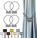 Hion Magnetic Curtain Tiebacks Grey 4 Pack, Curtain Tiebacks Buckles Holdbacks by Hion