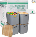 Storage Bins with Bamboo Lid – Stackable, and Home – Elegant Wicker-Style by Unknown