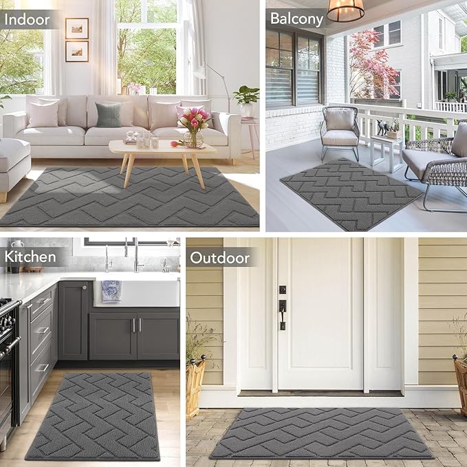 hicorfe Indoor Doormat, Front Back Door Mat Rubber Backing Non Slip Door Mats - Image 8