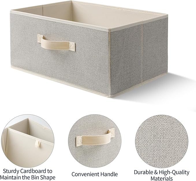 Storage Baskets, 15.7-Inch Woven Fabric Bins, Storage Cubes - Image 6