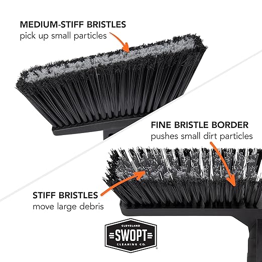 SWOPT Angled Broom Head + Push Broom Head + 17” Steel Dustpan – Multi-Surface - Image 7