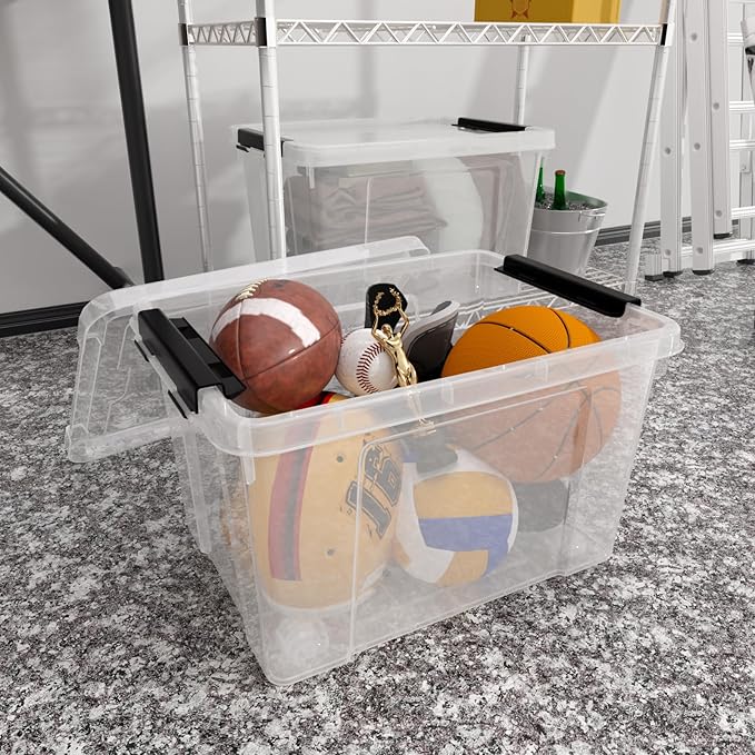 4-Pack 50 Quart Large Clear Storage Box, Plastic Storage Latch Bin - Image 4