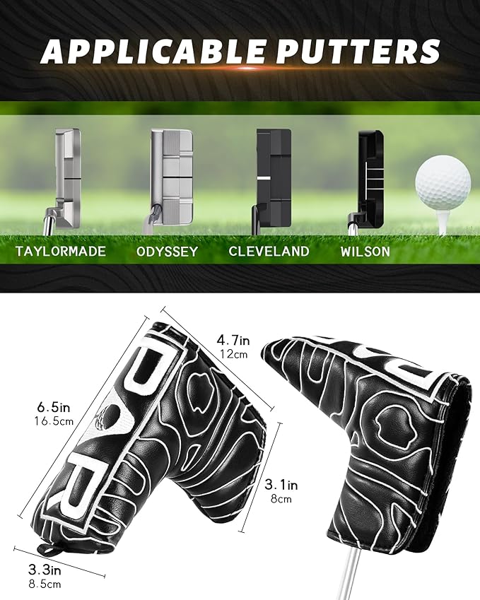 Big Teeth Golf Club Covers Full Set Driver Headcover Fairway Wood Hybrid Golf - Image 7