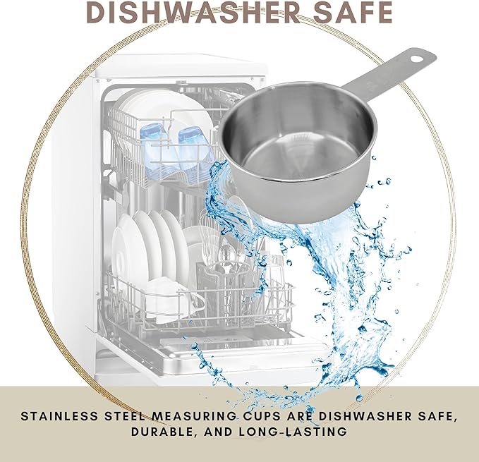 1/3 Cup Stainless Steel Measuring Cup | Sturdy Metal 80 ml | 80 cc | 3 oz | - Image 4
