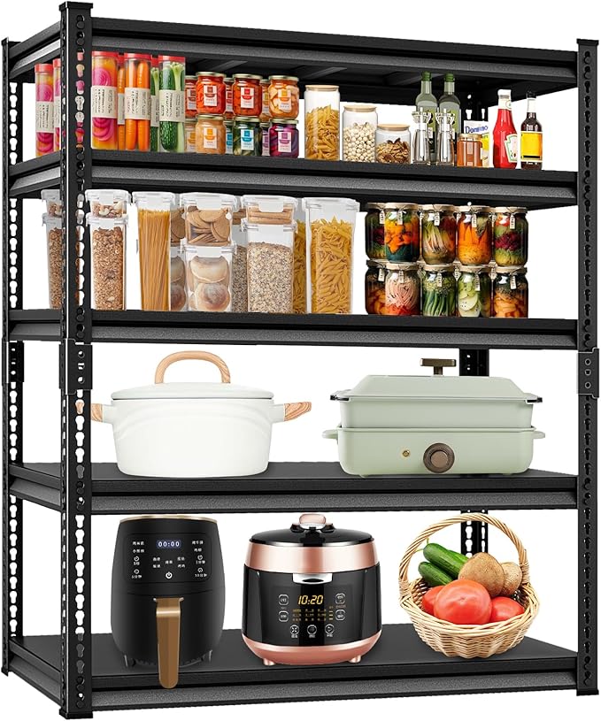 Adjustable Garage Storage Shelves, Metal Industrial Utility Shelf - Image 4