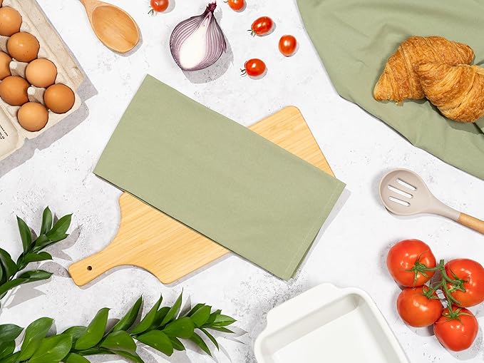 Organic Cotton Sage Flour Sack Kitchen Towels - Image 3