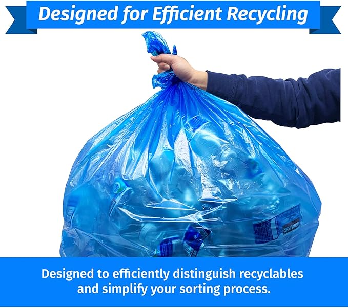 Reli. SuperValue 40-45 Gallon Recycling Bags | 200 Count | Blue Trash Bags | - Image 4