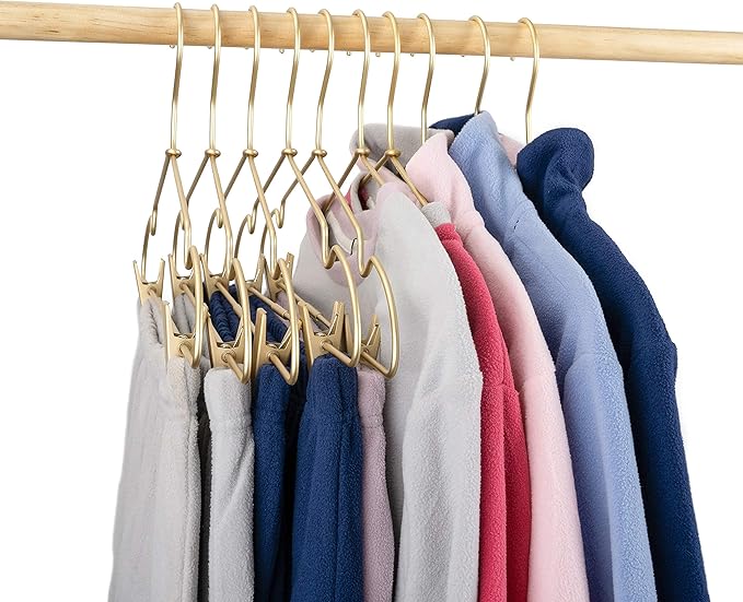 12.5" Gold Metal Baby Clothes Clips Hanger Children Kids Coat Hanger Display - Image 3