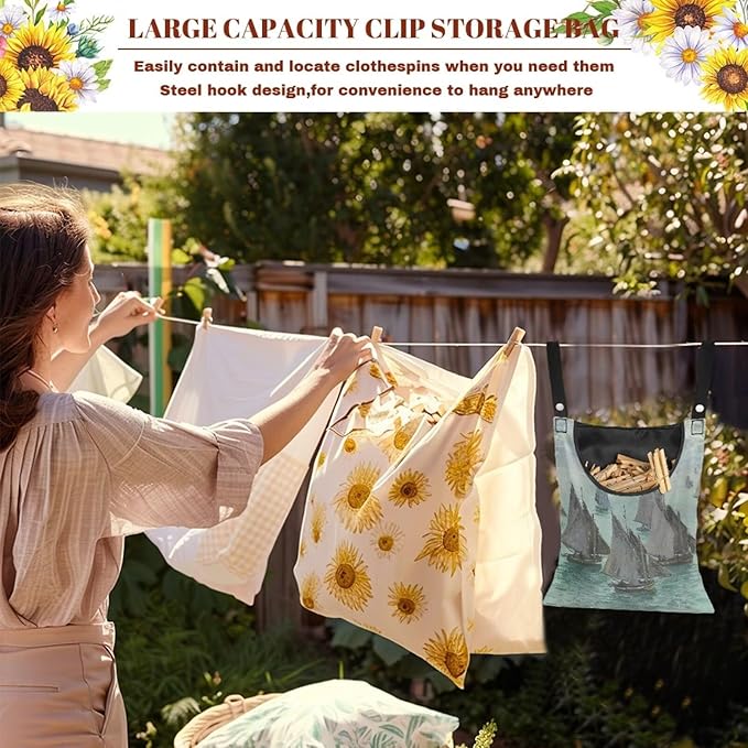 Monet Oil Painting Outdoor Clothespin Bag - Image 5