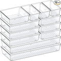 Criusia Drawer Organizer, 12 Pack Clear Plastic Kitchen Drawer Organizers Set by Criusia