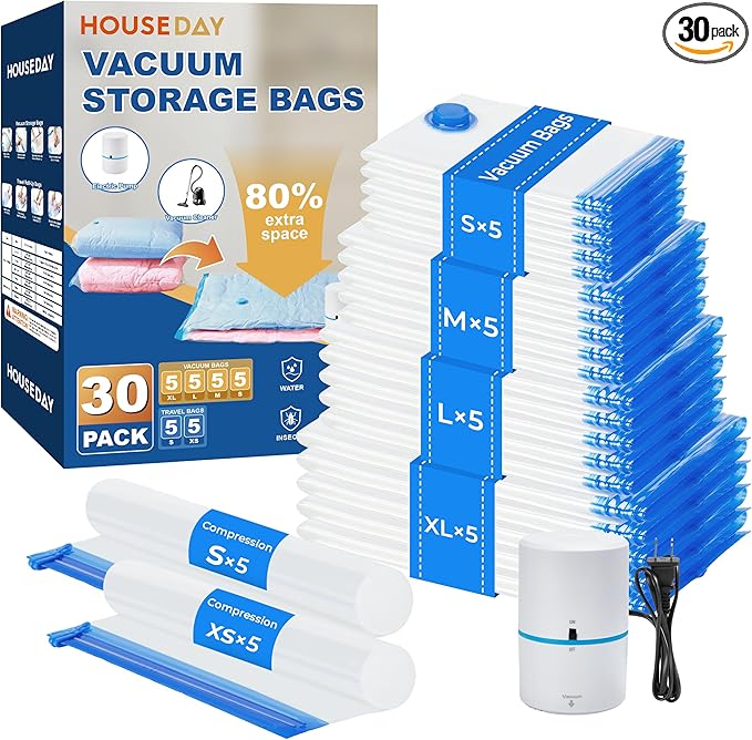 HOUSE DAY 30 Pack Vacuum Storage Bags by HOUSEDAY