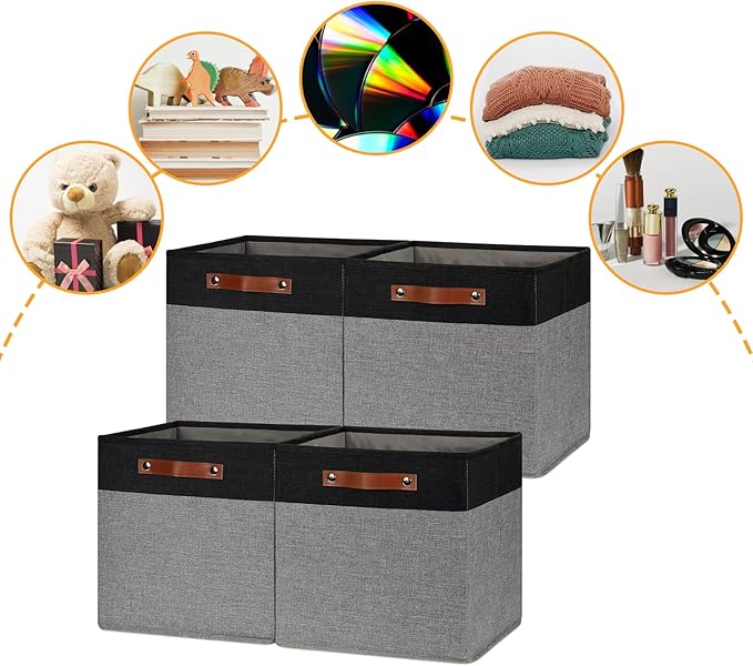 DULLEMELO 13x13 Storage Cubes, Collapsible Sturdy Cube Storage Bins - Image 5