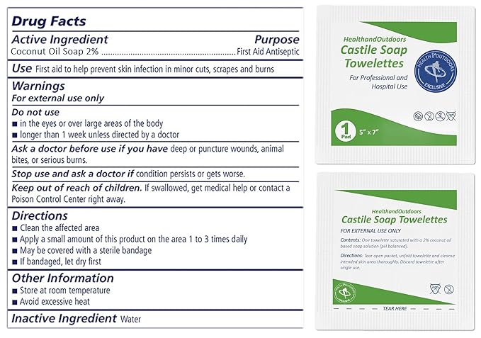 HAO Castile Soap Cleansing Towelettes 125 Count Refreshing Scented Wipes White - Image 3