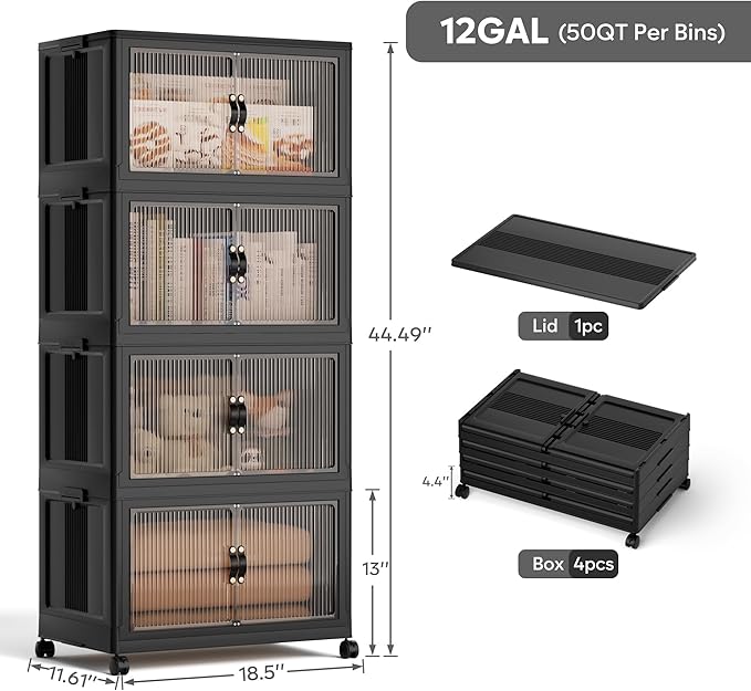 Jalove 50QT Plastic Storage Bins - Image 2