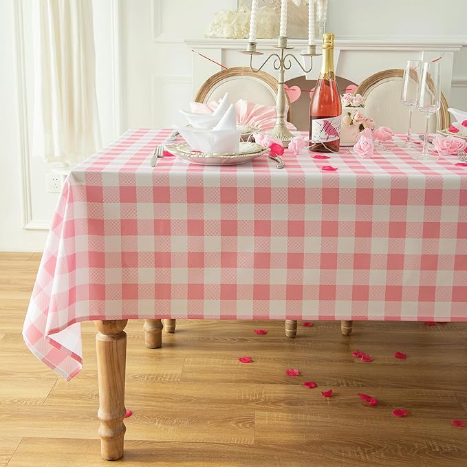 Classic Gingham Buffalo Tablecloth Fabric by Essifunia