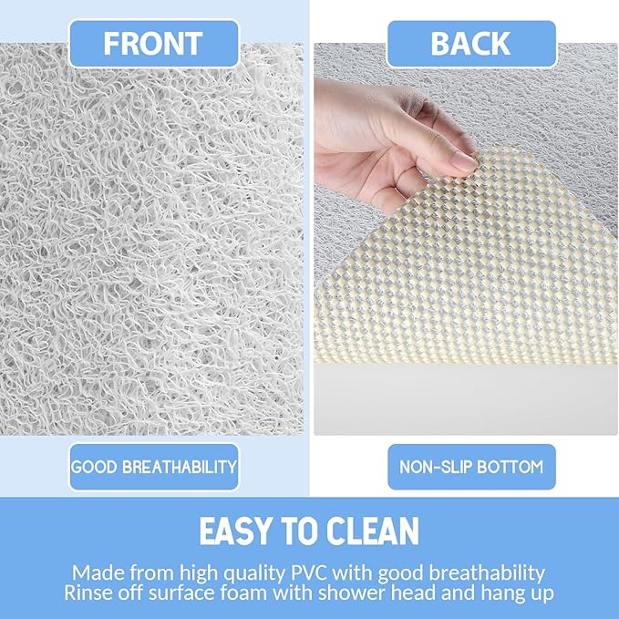 Non-Slip Bathtub Mat, Anti Slip Shower Mat, Fast Drying Bathtub Mats, Foot - Image 5